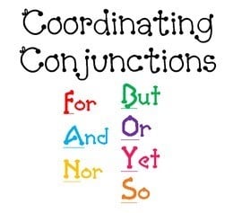Coordinating Conjunctions List