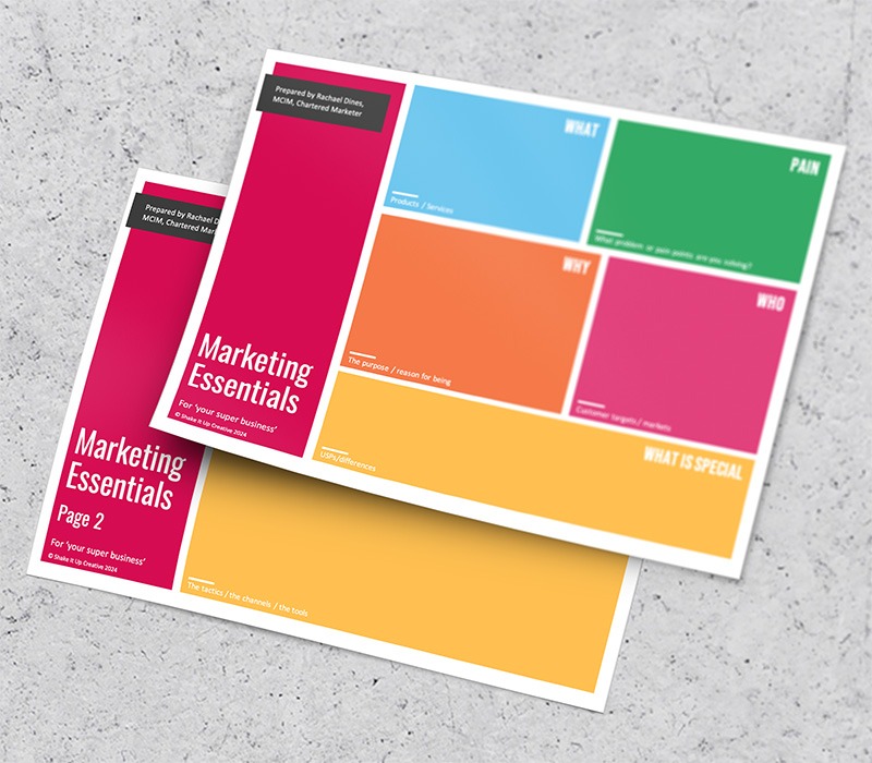 Brand Identity Package graphic showing business cards