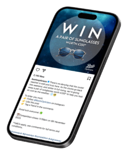 Mockup of Boot's Instagram showing their giveaway