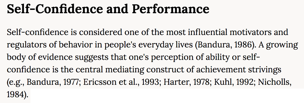 Self-confidence and performance helps your business to grow