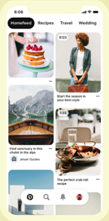 Pinterest Shop Setup - home feed screenshot