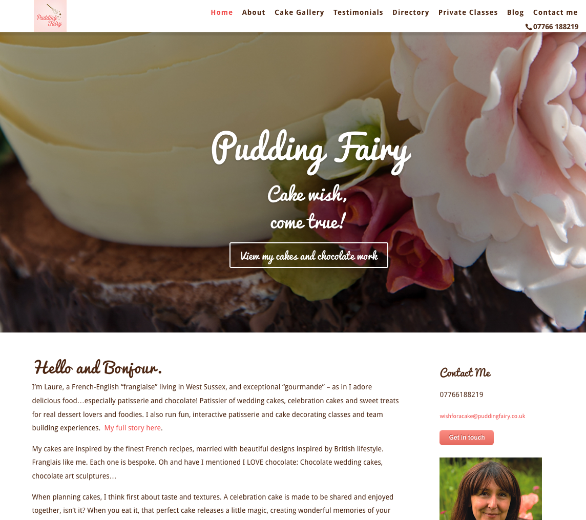 Web design for Pudding Fariy